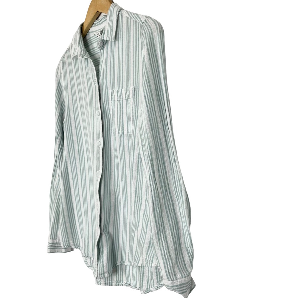 Beach Lunch Lounge Striped Long Sleeve Button Down Shirt - Picture 4 of 7